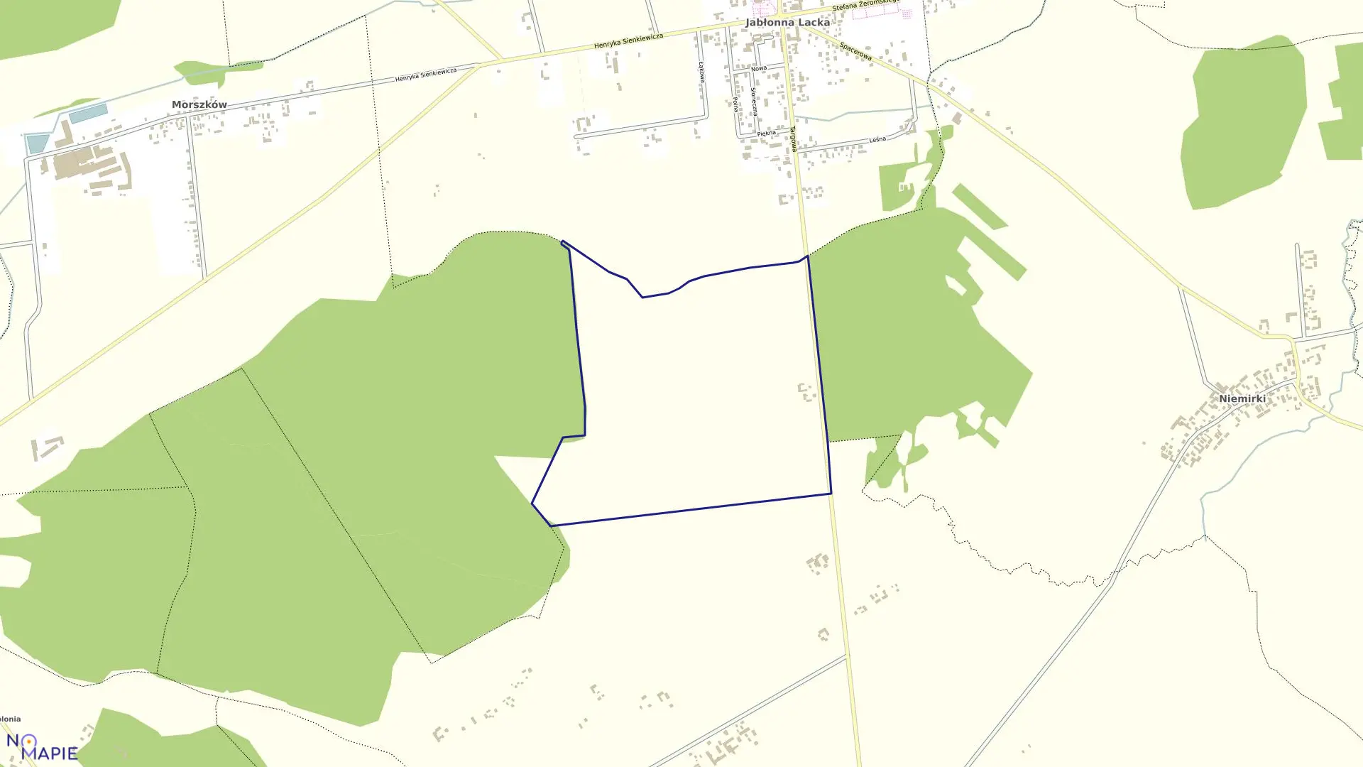 Mapa obrębu LUDWINÓW w gminie Jabłonna Lacka